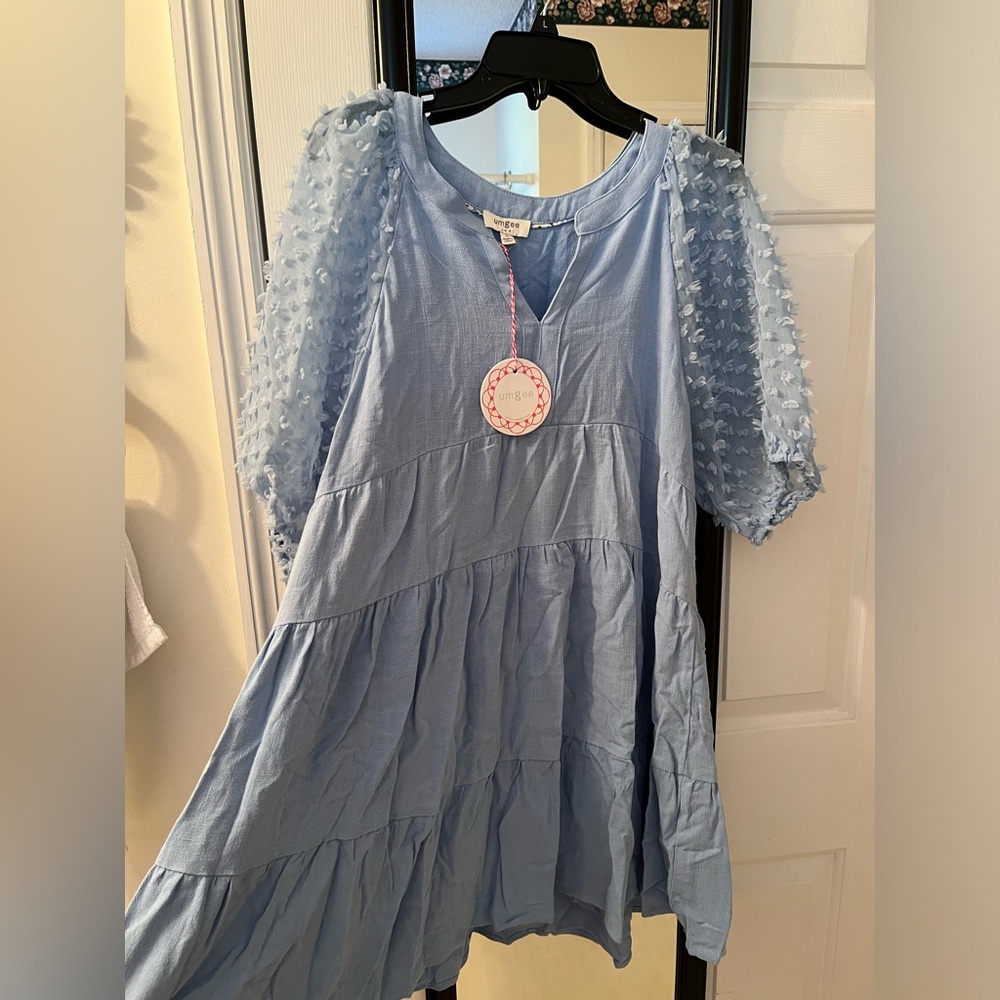 Baby Doll Dress with see through detailed sleeves
